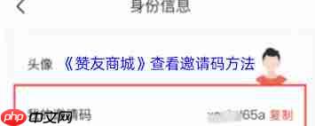 赞友商城怎么查看自己的邀请码