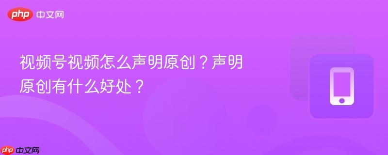 视频号视频怎么声明原创？声明原创有什么好处？  第1张