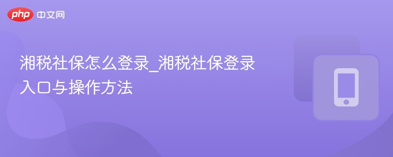 湘税社保怎么登录_湘税社保登录入口与操作方法