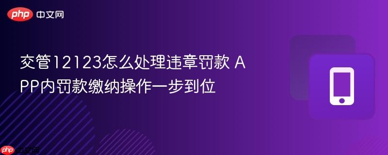 交管12123怎么处理违章罚款 APP内罚款缴纳操作一步到位