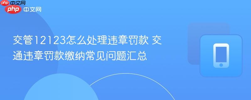 交管12123怎么处理违章罚款 交通违章罚款缴纳常见问题汇总  第1张