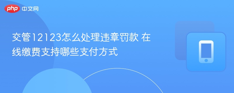 交管12123怎么处理违章罚款 在线缴费支持哪些支付方式