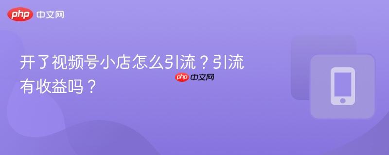 开了视频号小店怎么引流？引流有收益吗？  第1张