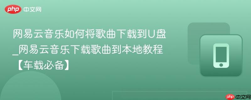 网易云音乐如何将歌曲下载到U盘_网易云音乐下载歌曲到本地教程【车载必备】  第1张