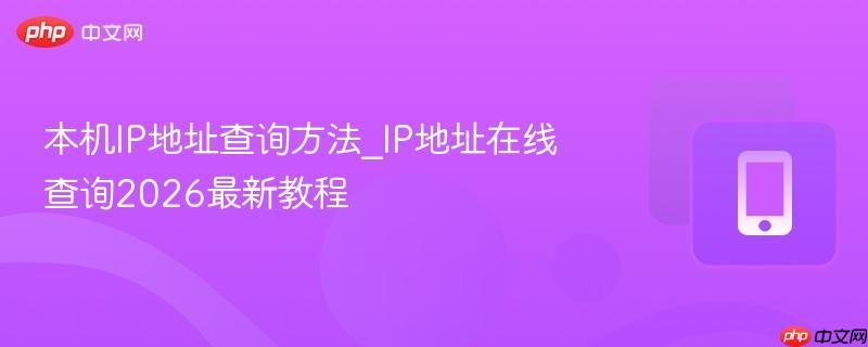 本机IP地址查询方法_IP地址在线查询2026最新教程