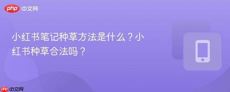 小红书笔记种草方法是什么？小红书种草合法吗？