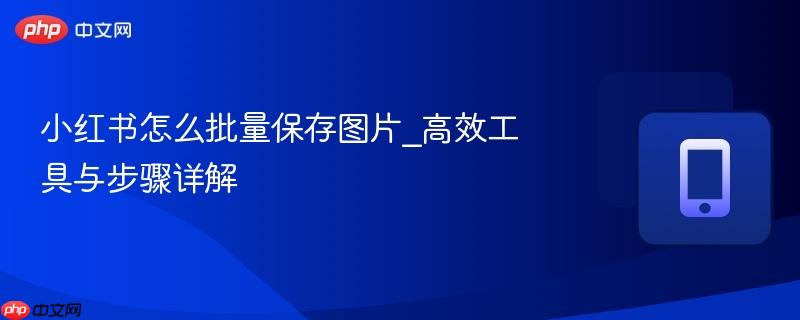 小红书怎么批量保存图片_高效工具与步骤详解