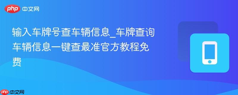 输入车牌号查车辆信息_车牌查询车辆信息一键查最准官方教程免费