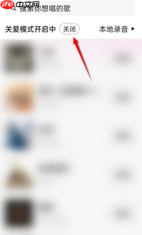 《唱吧》关爱模式关闭方法  第4张