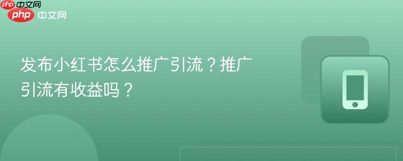 发布小红书怎么推广引流？推广引流有收益吗？