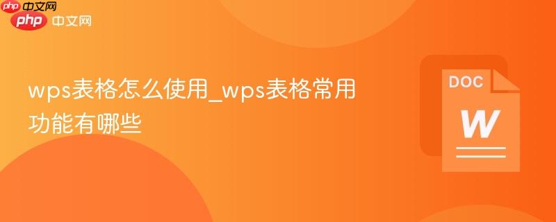 wps表格怎么使用_wps表格常用功能有哪些  第1张