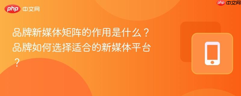 品牌新媒体矩阵的作用是什么？品牌如何选择适合的新媒体平台？