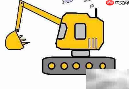 卡通挖掘机手绘教程  第11张