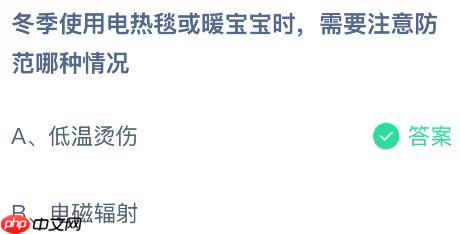 冬季使用电热毯或暖宝宝时需要注意防范哪种情况？蚂蚁庄园课堂今天答案最新12月20日  第2张