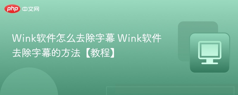 Wink软件怎么去除字幕 Wink软件去除字幕的方法【教程】