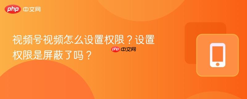 视频号视频怎么设置权限？设置权限是屏蔽了吗？