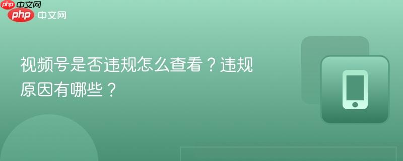 视频号是否违规怎么查看？违规原因有哪些？