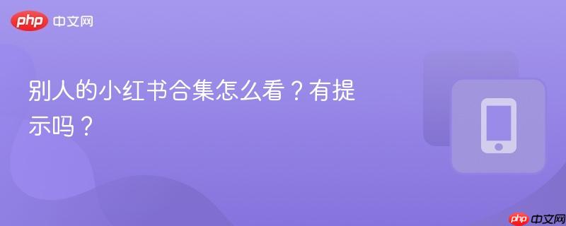 别人的小红书合集怎么看？有提示吗？