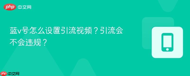 蓝v号怎么设置引流视频？引流会不会违规？