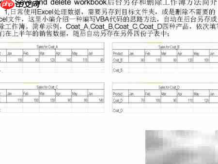 Excel后台保存删除工作簿