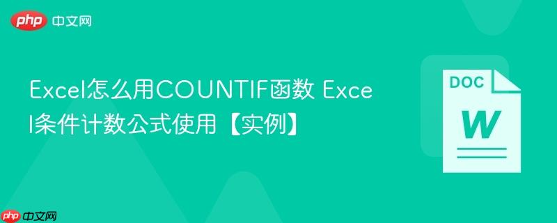 Excel怎么用COUNTIF函数 Excel条件计数公式使用【实例】