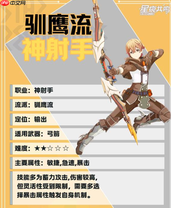 《星痕共鸣》驯鹰流适配技能推荐  第2张