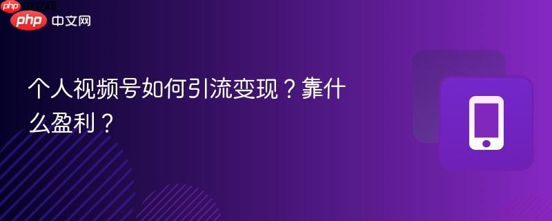 个人视频号如何引流变现？靠什么盈利？