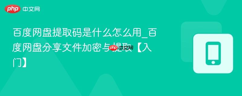 百度网盘提取码是什么怎么用_百度网盘分享文件加密与提取【入门】