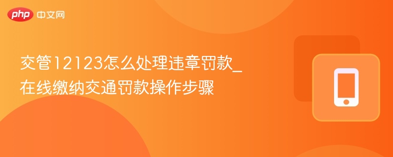 交管12123怎么处理违章罚款_在线缴纳交通罚款操作步骤