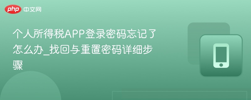 个人所得税APP登录密码忘记了怎么办_找回与重置密码详细步骤