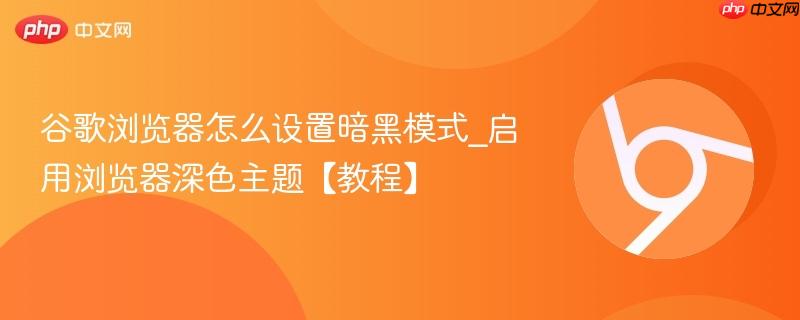 谷歌浏览器怎么设置暗黑模式_启用浏览器深色主题【教程】