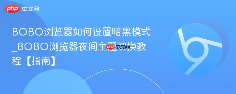 BOBO浏览器如何设置暗黑模式_BOBO浏览器夜间主题切换教程【指南】