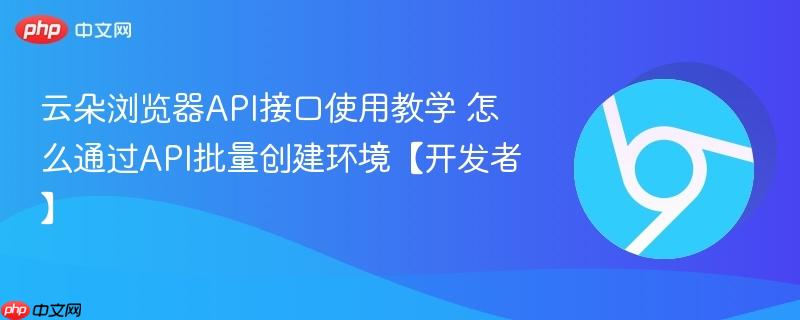 云朵浏览器API接口使用教学 怎么通过API批量创建环境【开发者】