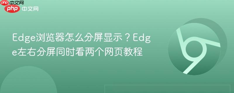 Edge浏览器怎么分屏显示？Edge左右分屏同时看两个网页教程  第1张