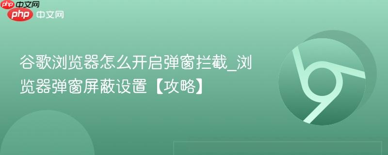 谷歌浏览器怎么开启弹窗拦截_浏览器弹窗屏蔽设置【攻略】  第1张