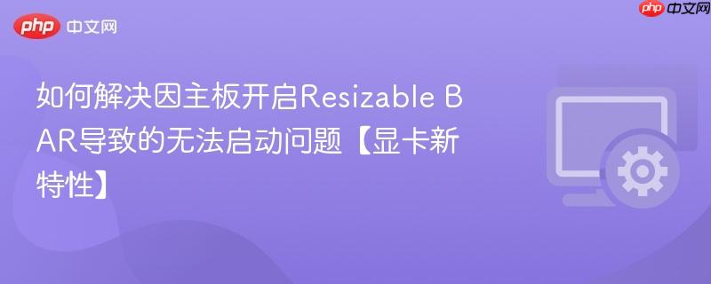 如何解决因主板开启Resizable BAR导致的无法启动问题【显卡新特性】  第1张