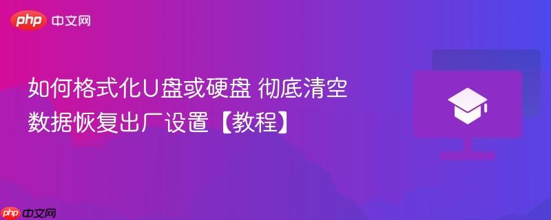 如何格式化U盘或硬盘 彻底清空数据恢复出厂设置【教程】  第1张