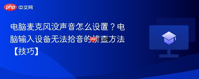 电脑麦克风没声音怎么设置？电脑输入设备无法拾音的排查方法【技巧】  第1张