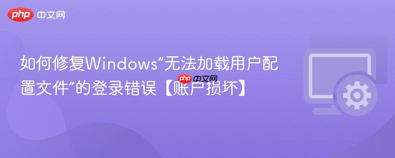 如何修复Windows“无法加载用户配置文件”的登录错误【账户损坏】  第1张