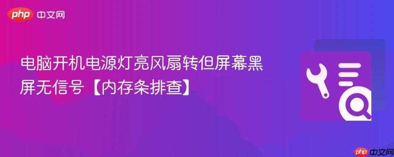 电脑开机电源灯亮风扇转但屏幕黑屏无信号【内存条排查】  第1张
