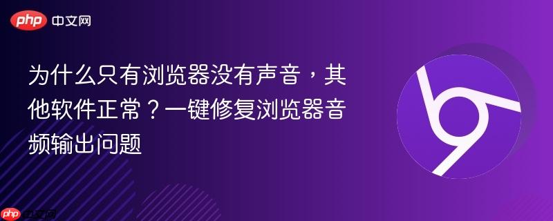 为什么只有浏览器没有声音，其他软件正常？一键修复浏览器音频输出问题  第1张