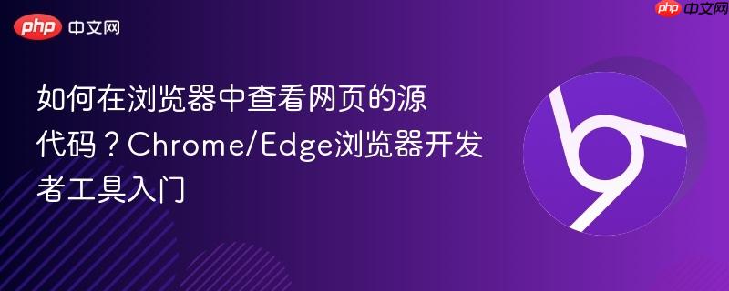 如何在浏览器中查看网页的源代码？Chrome/Edge浏览器开发者工具入门  第1张