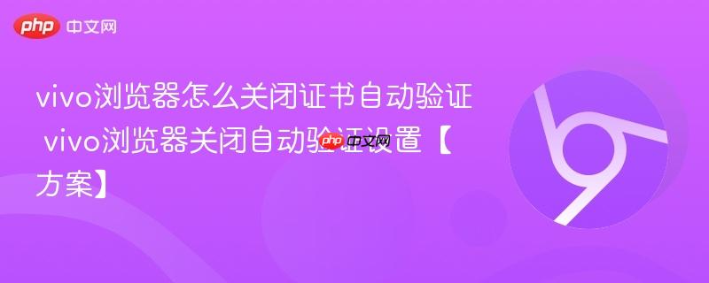 vivo浏览器怎么关闭证书自动验证 vivo浏览器关闭自动验证设置【方案】  第1张