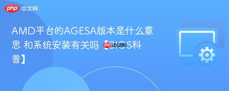 AMD平台的AGESA版本是什么意思 和系统安装有关吗【BIOS科普】  第1张