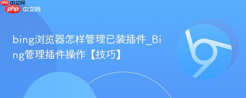 bing浏览器怎样管理已装插件_Bing管理插件操作【技巧】 第1张 bing浏览器怎样管理已装插件_Bing管理插件操作【技巧】 第1张