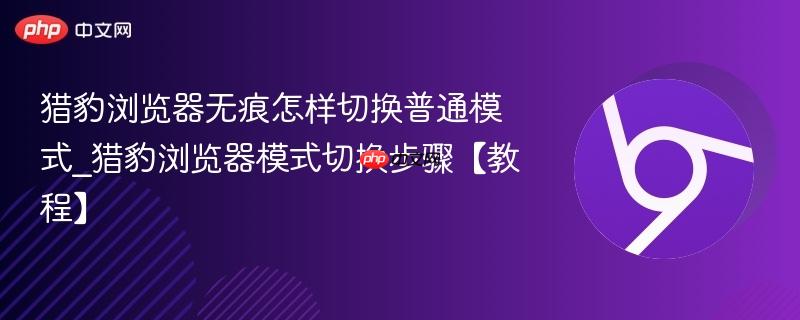 猎豹浏览器无痕怎样切换普通模式_猎豹浏览器模式切换步骤【教程】  第1张