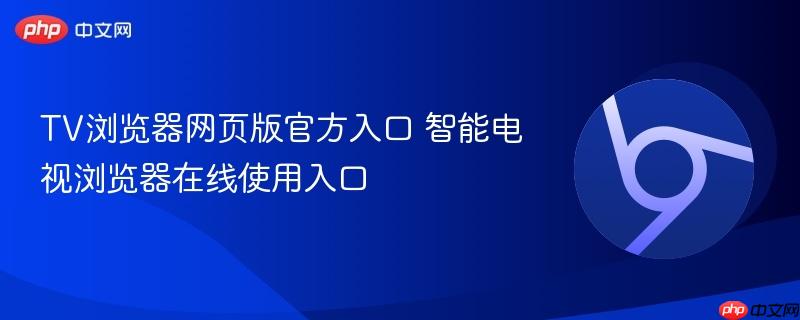 TV浏览器网页版官方入口 智能电视浏览器在线使用入口  第1张