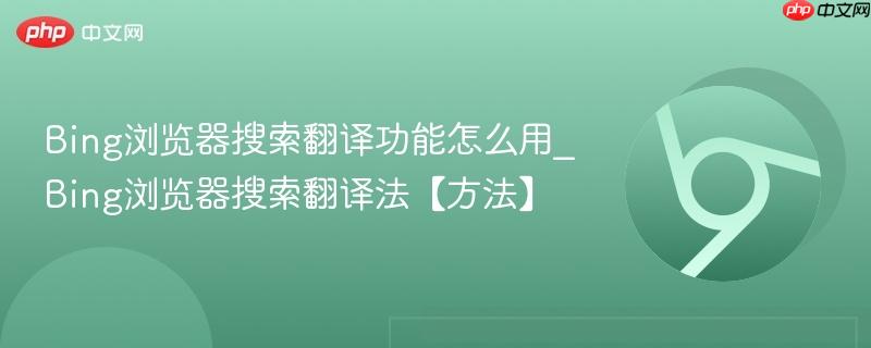Bing浏览器搜索翻译功能怎么用_Bing浏览器搜索翻译法【方法】  第1张