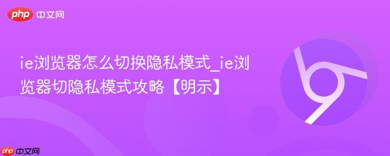 ie浏览器怎么切换隐私模式_ie浏览器切隐私模式攻略【明示】  第1张