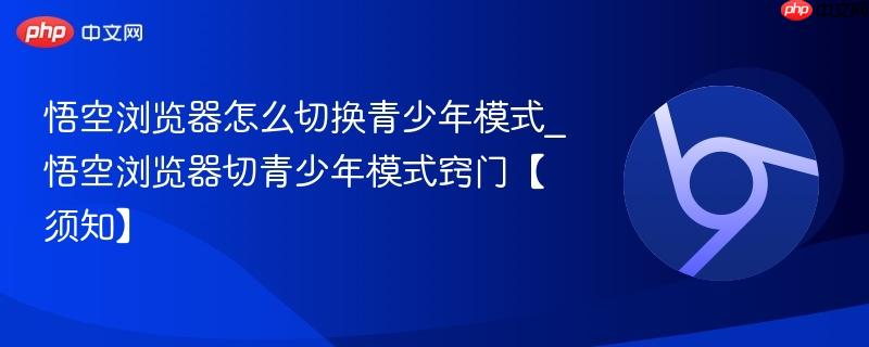 悟空浏览器怎么切换青少年模式_悟空浏览器切青少年模式窍门【须知】  第1张